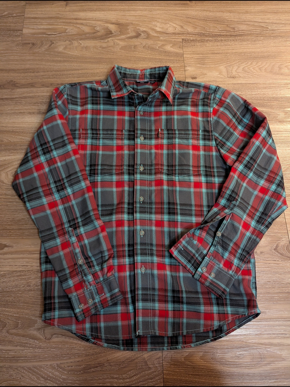 Kavu Men’s Plaid Button-Down Flannel Outdoor Hiking Shirt M